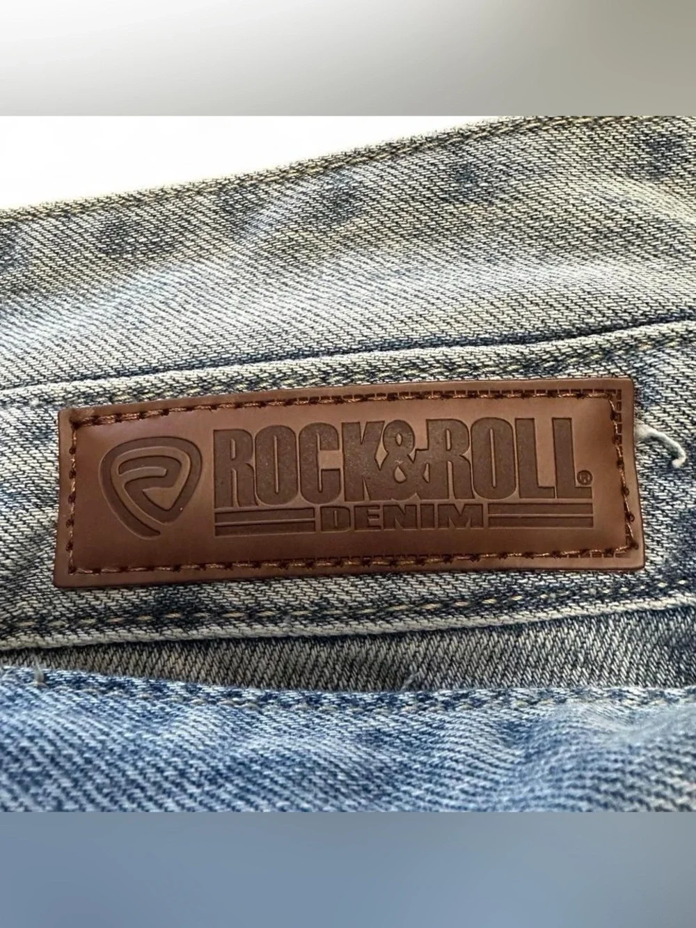 🎁5 FOR $50 SALE🎁 Rock & Roll High Waist Light Wash Blue Denim Shorts Denim Belt
